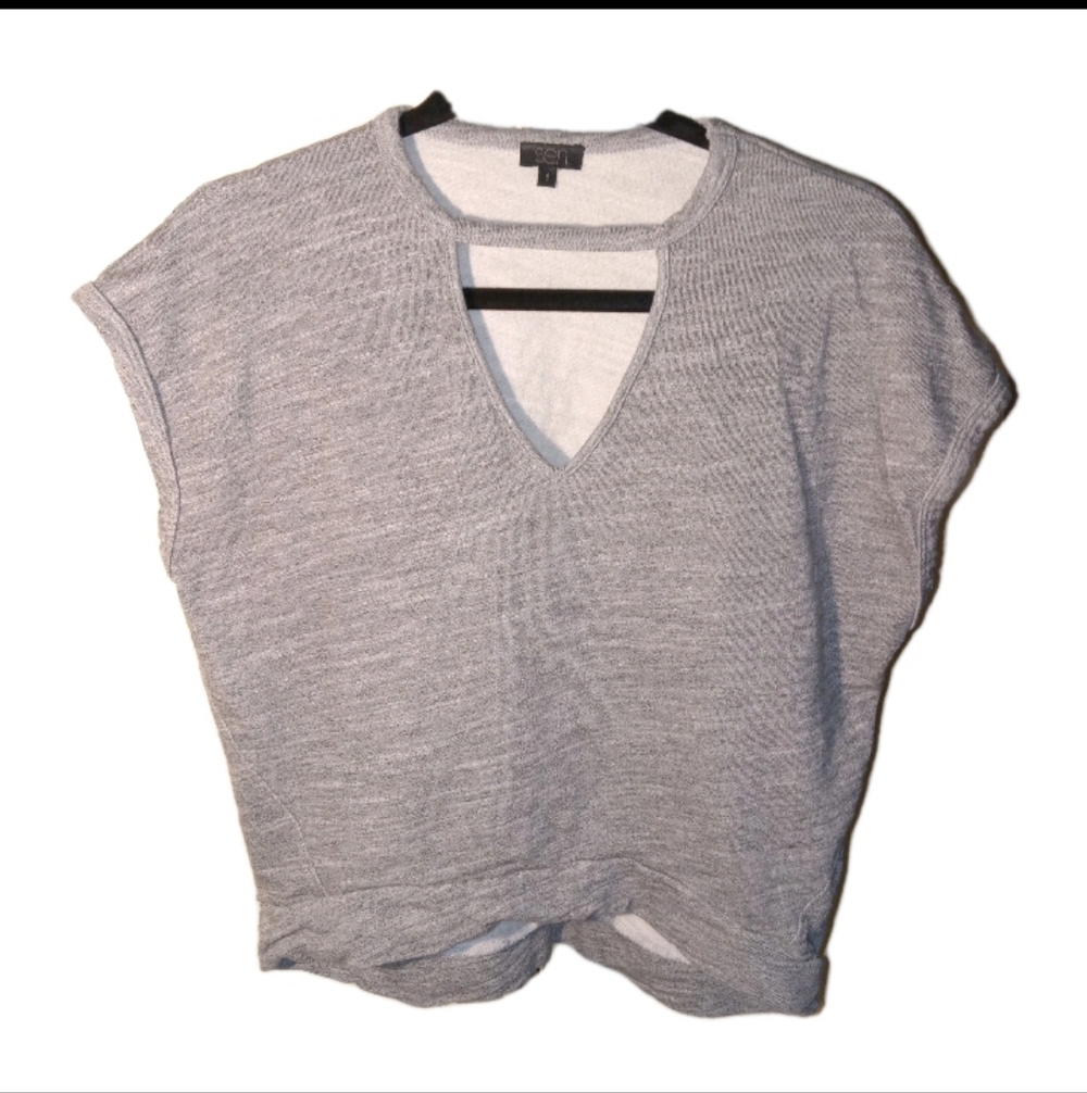 SEN Gray Jersey Knit Sleeveless Top 1 Small